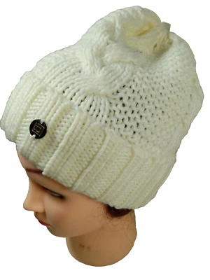 GORRA BEANIE MUJER Liz clairborne invierno marfil cable tejido talla única, nueva con etiquetas Foto 1 de 4