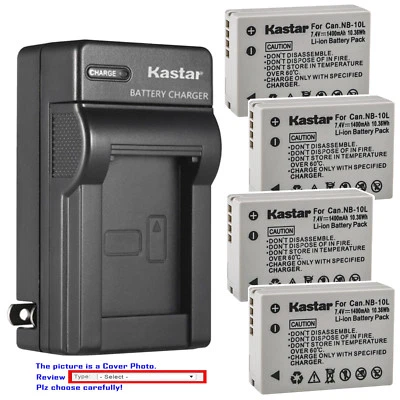 Kastar Battery AC Wall Charger for Canon NB-10L CB-2LC Canon PowerShot SX60 HS