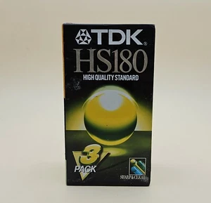 Lot de 3 cassettes VHS K7 Vierge HS180 3 HEURES Neuves Neuf sous Blister - Foto 1 di 4