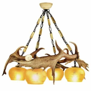 Chandelier with real deer horns. Lights: 4xE27 M: 70x70x70cm 1533 - Picture 1 of 1