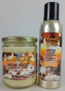 Smoke Odor Exterminator 13oz Candle 7oz Spray Vanilla Glitz Set - Picture 1 of 2