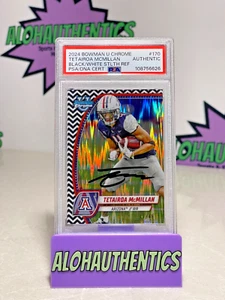 TETAIROA MCMILLAN SIGNED 2024 BOWMAN U CHROME STEALTH REFRACTOR /48 PSA IP AUTO - Picture 1 of 2