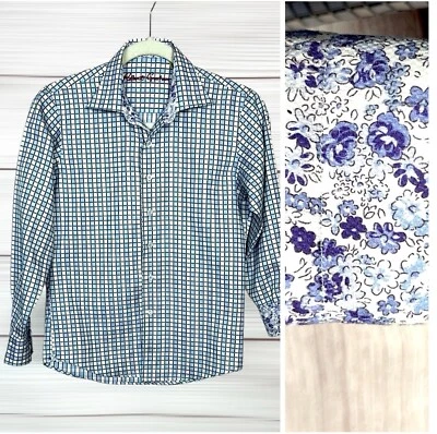 ROBERT GRAHAM Boy’s Button Up Shirt Cotton Plaid Contrast Cuffs M (10-12) - Image 1 of 4