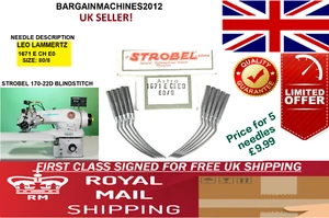 STROBEL BLIND STITCH 1671E,1715E,LWX1 S80/8/12 INDUSTRIAL SEWING MACHINE NEEDLE - Picture 1 of 10