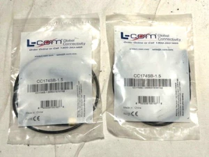 2x L-COM SMA macho a bnc hembra conector cables coaxial RG174 1,5 pies CC174SB-1,5 - Imagen 1 de 2