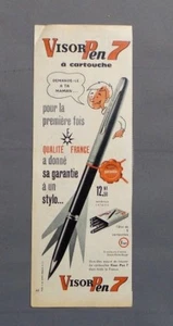 PUB PUBLICITE ANCIENNE ADVERT CLIPPING 171017 / STYLO À CARTOUCHE VISOR PEN 7 - Imagen 1 de 1
