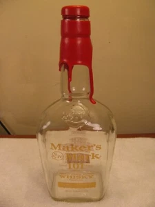 Botella estilo boticario de whisky a prueba Marker's Mark 101 transparente VACÍA 10" de alto - Imagen 1 de 8