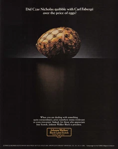 1985 Vintage Print Ad Johnnie Walker Black Label Scotch Czar Faberge Egg Price - Picture 1 of 2