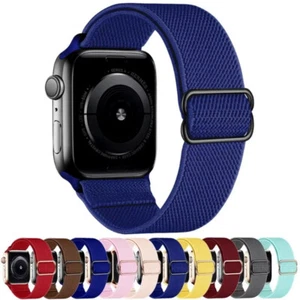 Elastic Nylon Watch Band Strap For Apple Watch 10 9 8 7 6 SE 5 4 3 2 1 Ultra 2 - Picture 1 of 35