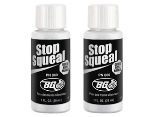 BG 860 Stop Squeal 1 FL. OZ Quiets Noisy Brakes 2 Bottles - Picture 1 of 1