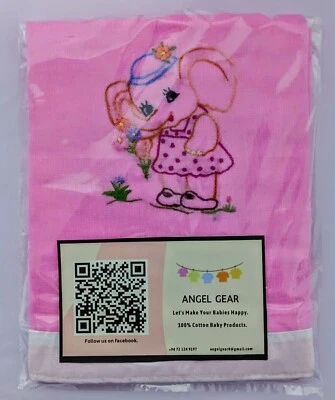 Toalla de bebé bordada 100 % algodón hecha a mano de lujo 18 x 18 pulgadas Foto 1 de 4