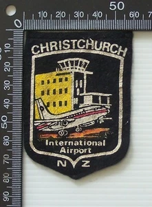 VINTAGE CHRISTCHURCH INTERNATIONAL AIRPORT EMBROIDERED PATCH CLOTH SEW-ON BADGE - Picture 1 of 1
