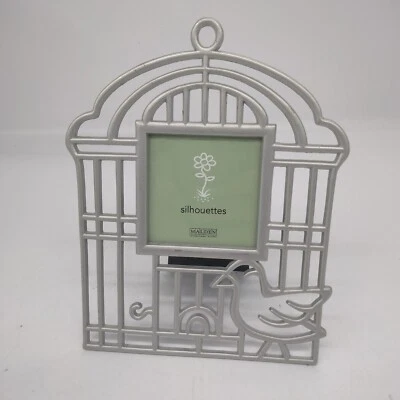Malden Silhouettes Pewter Bird Cage Themed Photo Frame 2.5x2.5" Picture - Image 1 of 4