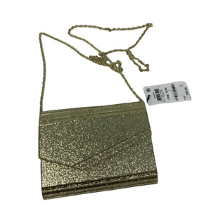 INC Maria gold envelope clutch handbag