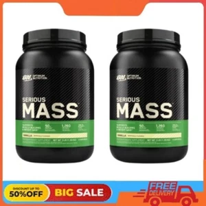 Optimum Nutrition Serious Mass, Weight Gainer, Vanilla, 2.95lb, 2 Pack - Picture 1 of 5