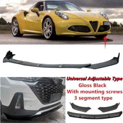 Add-on Universal Fit For 2015-20 Alfa Romeo 4C Front Bumper Spoiler Lip 3-Stage Foto 1 de 4