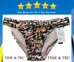 Time and Tru Women's SIZE 1X 16W-18W PLUS Hipster Bottom Swimsuit Animal Print - Picture 1 of 24