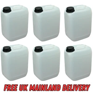 6 x 5 Litre Natural HDPE Stackable Jerry Can Drum Container 245g  51mm Caps NEW - Picture 1 of 5