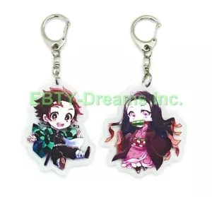 2er Set Schlüsselanhänger Dämon Anime Acryl Nezuko Tanjirou v2 - Bild 1 von 2