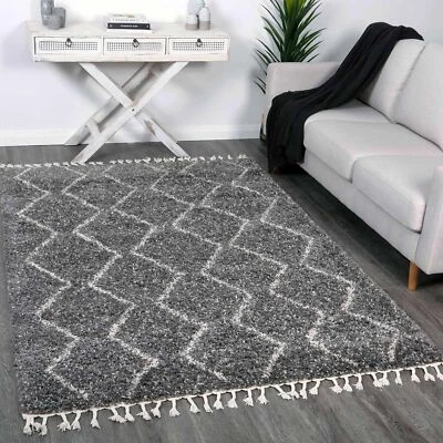RABAT GREY CREAM TAPIS MOROCCAN BERBER TRIBAL FLOOR RUG - 4 Sizes **NEW** - image 1 of 4