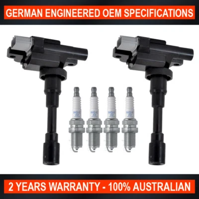 Set 4x NGK Spark Plugs & 2x Ignition Coils for Suzuki Baleno Carry Jimny 1.3 1.6 - Image 1 of 4
