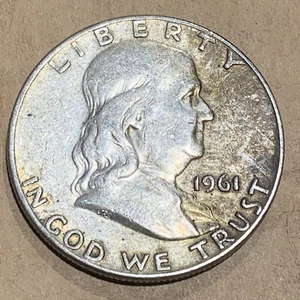 Medio dólar Franklin 1961-D plata 50c - Imagen 1 de 2