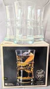 Set di 3 occhiali Colony Tall Ships Matches The Big Lebowski Cooler Barware HTF - Foto 1 di 10