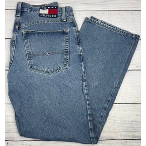 Tommy Hilfiger Y2K Jeans Mens 32x32 fits 32x31 Blue Denim Relaxed Fit Classic - Picture 1 of 12