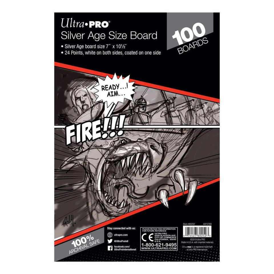 Tableros de cómics Ultra PRO 100 unidades 7" x 10-1/2" 24 puntos tamaño Edad de Plata Foto 1 de 1