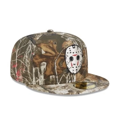 New Era Friday The 13th Jason Mask Realtree Camo Fitted Hat Exclusive Halloween - Image 1 of 4