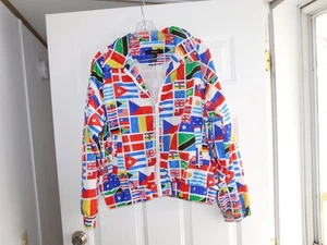 Forever 21 Worldwide Flag Damenjacke Windbreaker Größe S - Bild 1 von 4
