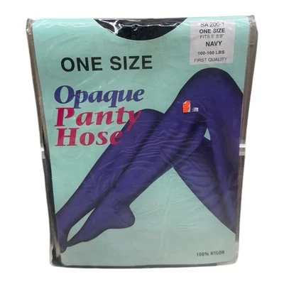 Pantimedias opacas vintage estilo 200-1 azul marino talla única 5’-5’8” 100 % nailon Foto 1 de 2