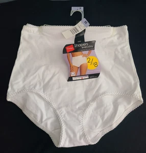 2 pair HANES - NEW - WHITE - Size XX - Control Trust BRIEF Shapers Style H062 - Picture 1 of 9