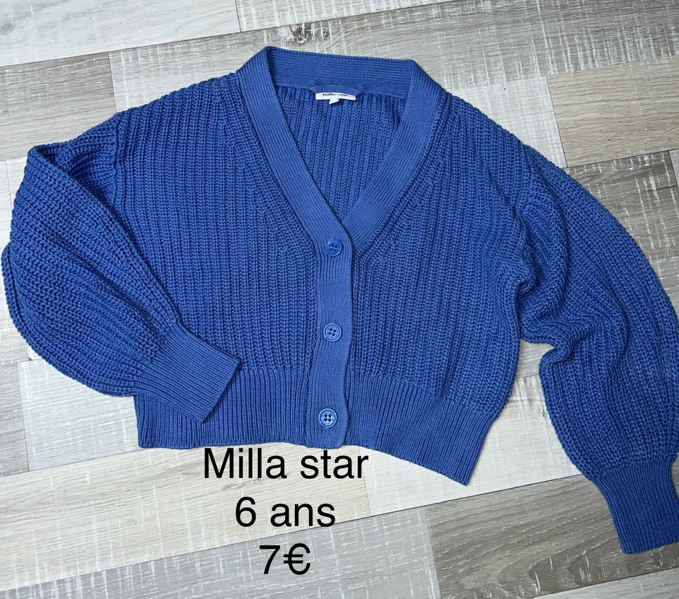 Milla Star 6 Ans : Gilet Coton Bleu Tbe - Photo 1/1