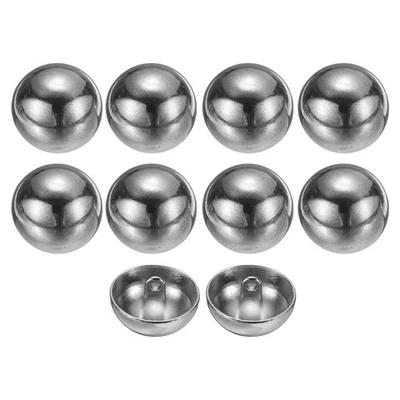 10pcs Metal Round Sewing Buttons 23mm Single Hole Craft DIY Button, Silver - Image 1 of 4