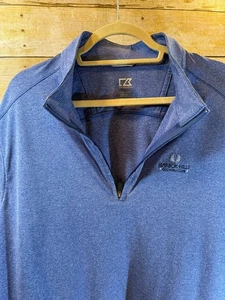 CUTTER & BUCK GOLF WESTE HERREN 2XL CB DRYTEC MELIERT BLAU GESTREIFT 1/4 REISSVERSCHLUSS ⛳NEUWERTIG⛳ - Bild 1 von 13