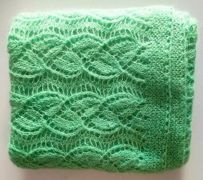 Ajourstola, handgestrickt, Ajour Stola, Lace Stola Farbe Smaragd - Bild 1 von 4