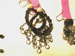 JOYERÍA VINTAGE - PENDIENTES - ARAÑA NEGRA - Imagen 1 de 1