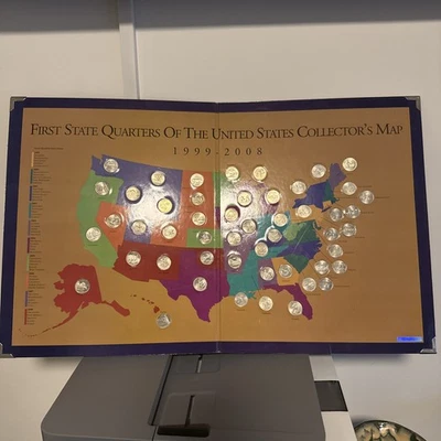 First State Quarters Of The United States Collectors Map 1999-2008 Complete  - Image 1 of 4