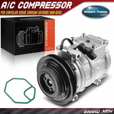 AC Compressor w/ 1-Groove Pulley for Dodge Grand Caravan 96-00 Plymouth Voyager - Image 1 of 4