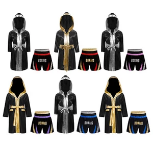 Kids Boys Set Open Front Outfit Long Sleeve Suit Shorts Festival Side Split - Picture 1 of 46