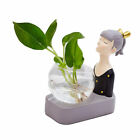 Plant Terrarium LED Figurine Home Office Shop Glass Planter Flower Vase
