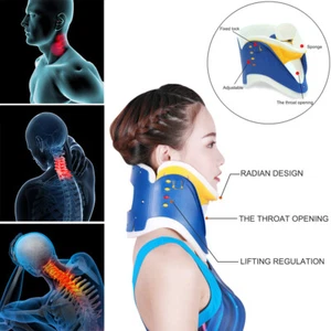 Medical Neck Collar Cervical Adjustable Traction Device Support Brace Strecher - Picture 1 of 7