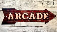 "Arcade"  Metal Novelty Bulb Letters -This Way Arrow Sign- 17" x 5"  U42