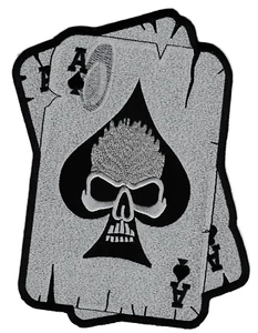Backpatche patch As de pique skull tête de mort patche dorsal grand backpatch - Picture 1 of 2