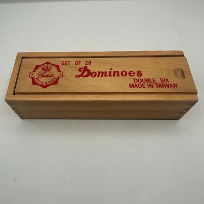 Crisloid Dominoes in Wooden Box -Set Of 28 Double Six Made in Taiwan - Image 1 of 4