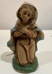 Vintage Jungfrau Maria Krippenfigur von Fontanini Made in Italy Harz 4" hoch  - Bild 1 von 7