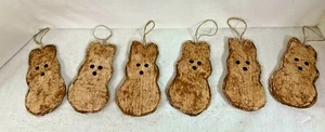 Easter Bunny/Peep/Tree Ornaments/Primitive/Farmhouse/ Set of 6/Grunged - Picture 1 of 1