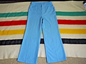 Vintage 70s Levis Powder Blue Poly White Tab Flared Bells Disco 34x32 Talon Pants - Bild 1 von 13
