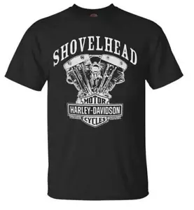 Camiseta para hombre Harley-Davidson, motor cabeza de pala manga corta, negra 30294026 - Imagen 1 de 2